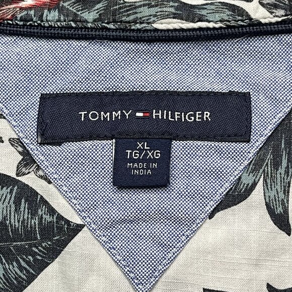 Tommy Hilfiger Mens Custom Fit Tropical Print Short Sleeve Causal Shirt XL - Picture 3 of 7